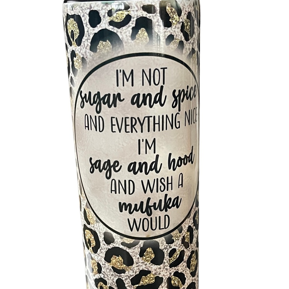 Leopard Print Tumbler with Quote